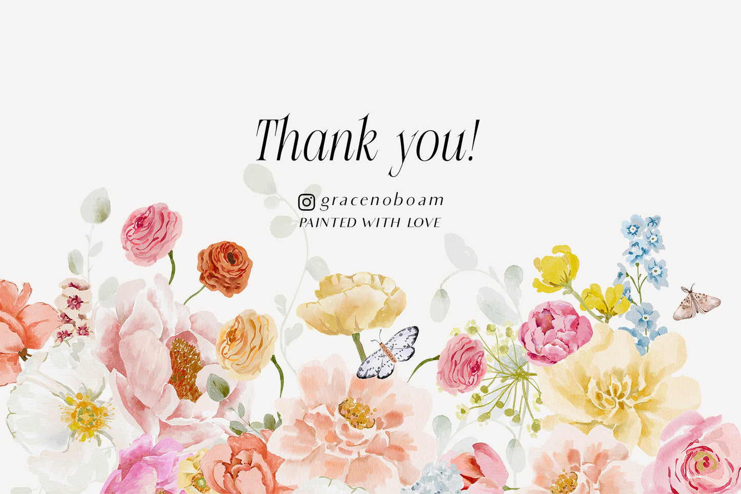 Spring Summer Watercolor Flowers set