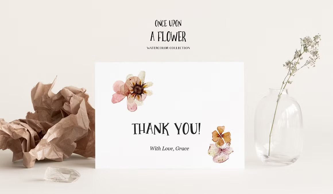 Meadow fairy watercolor dried wildflowers clipart