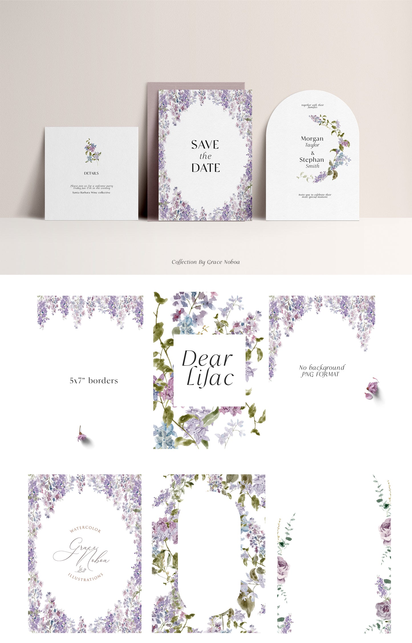 Floral Lilac Watercolor Collection