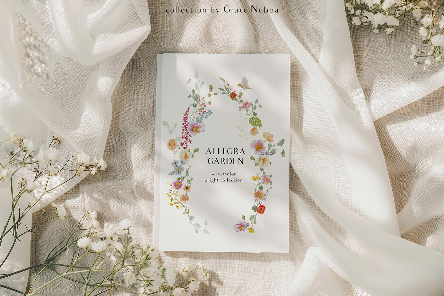 Spring Summer Watercolor Flowers set