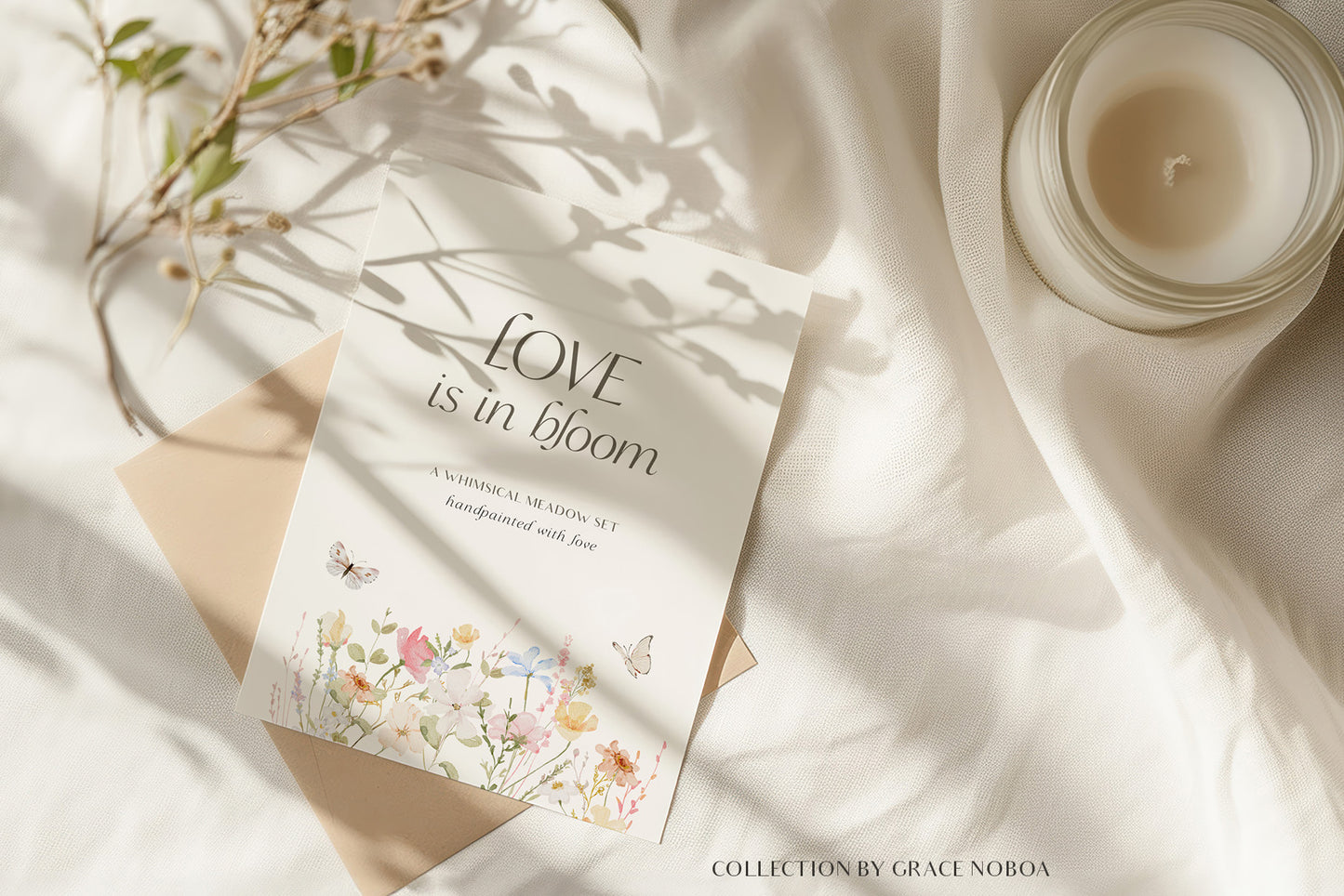 Watercolor dreamy Wildflowers Set