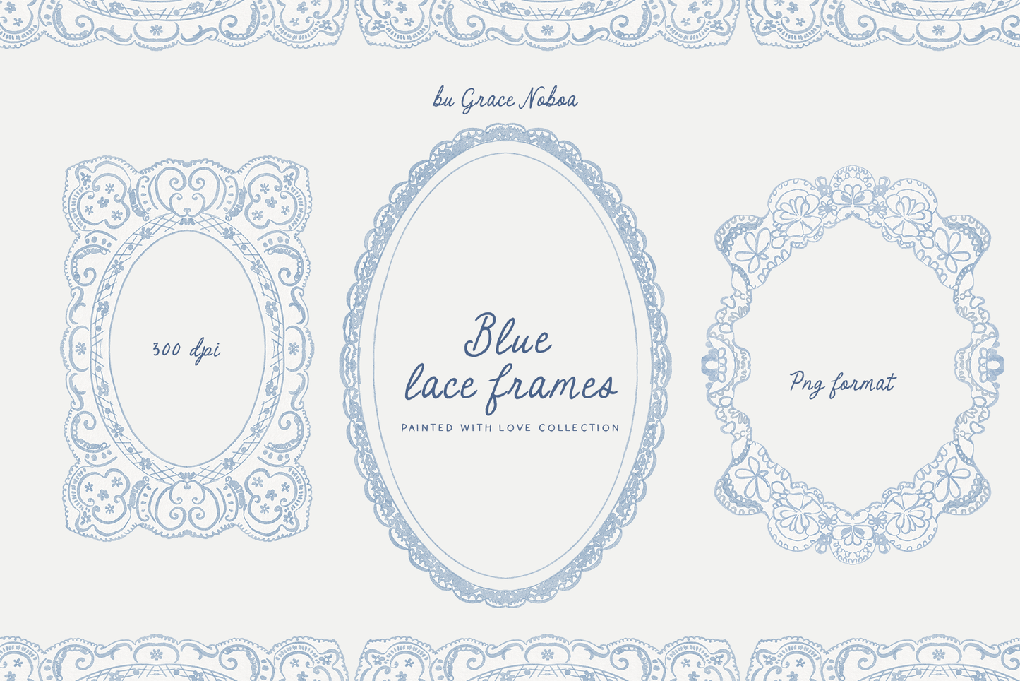 Watercolor blue christmas preppy grandmillenial cliparts illustrations for winter