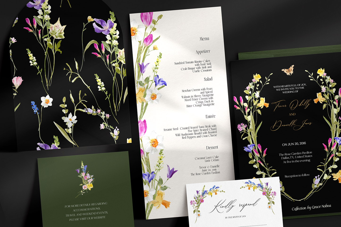 Fiore colorful Bright spring and summer watercolor flowers clipart