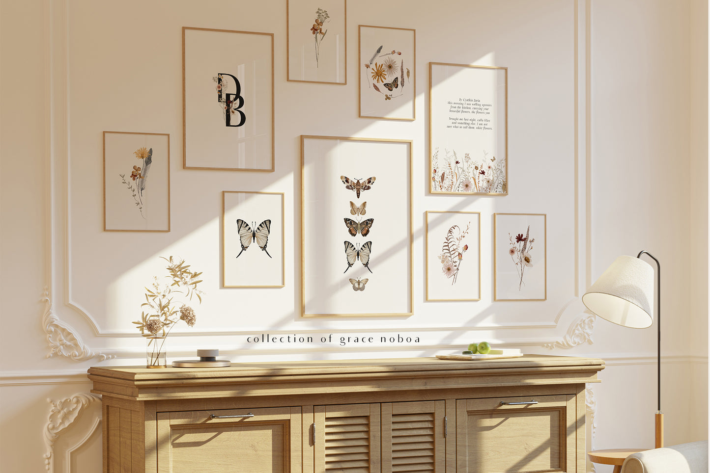 Wildflowers dried flowers watercolor floral clipart