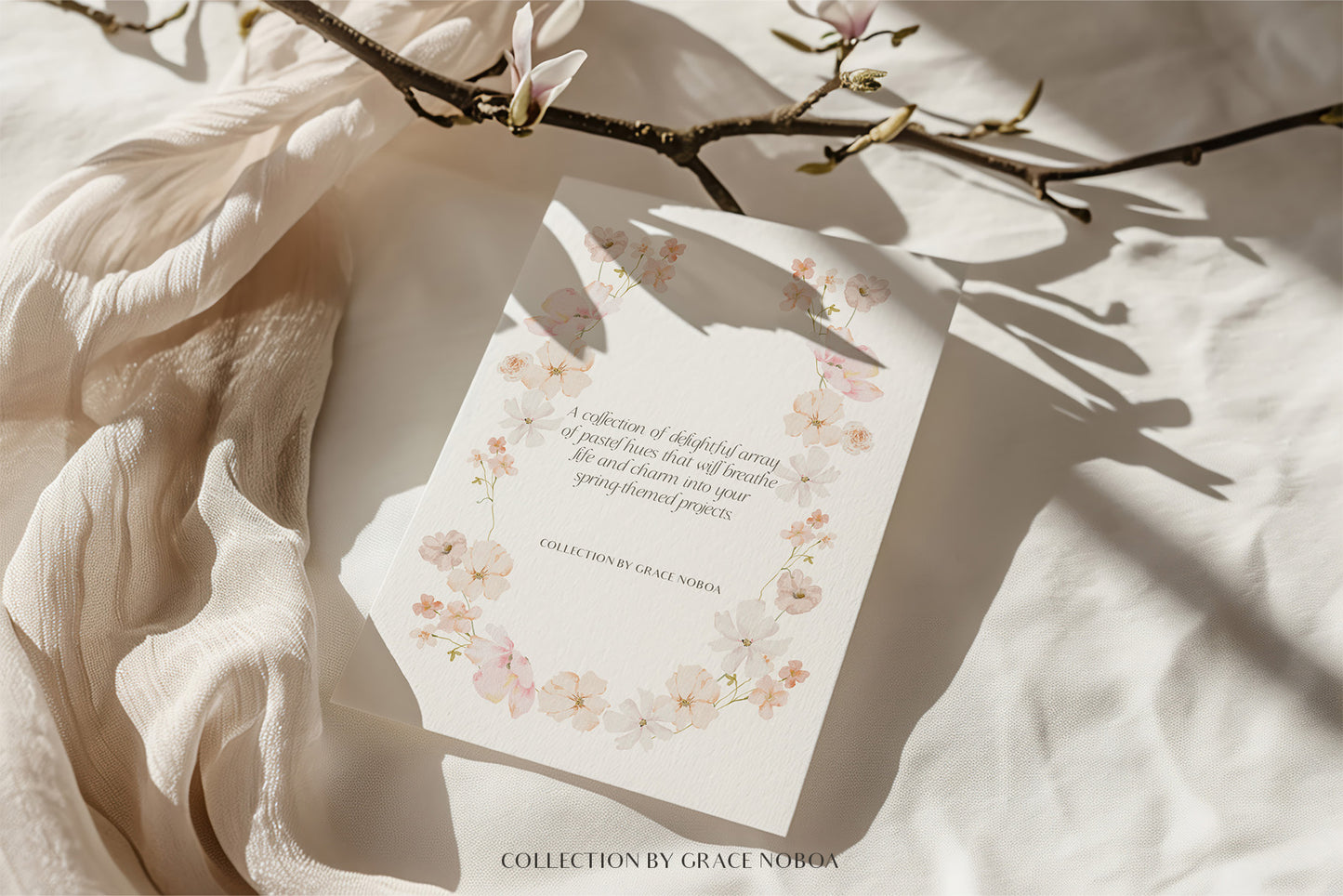 Watercolor dreamy Wildflowers Set