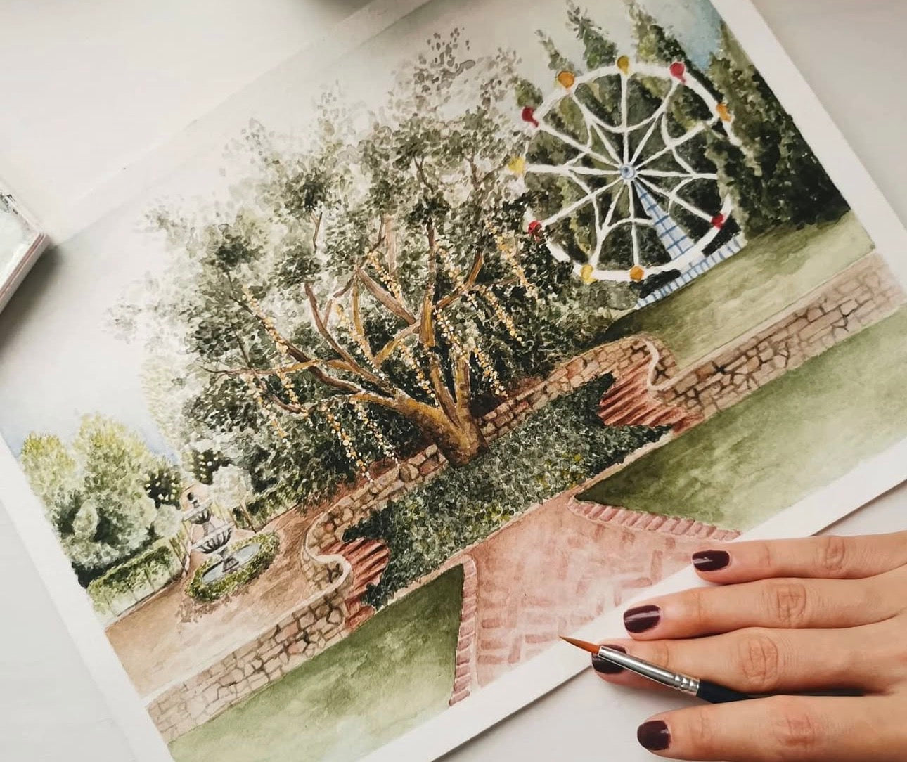 Custom watercolor wedding venue