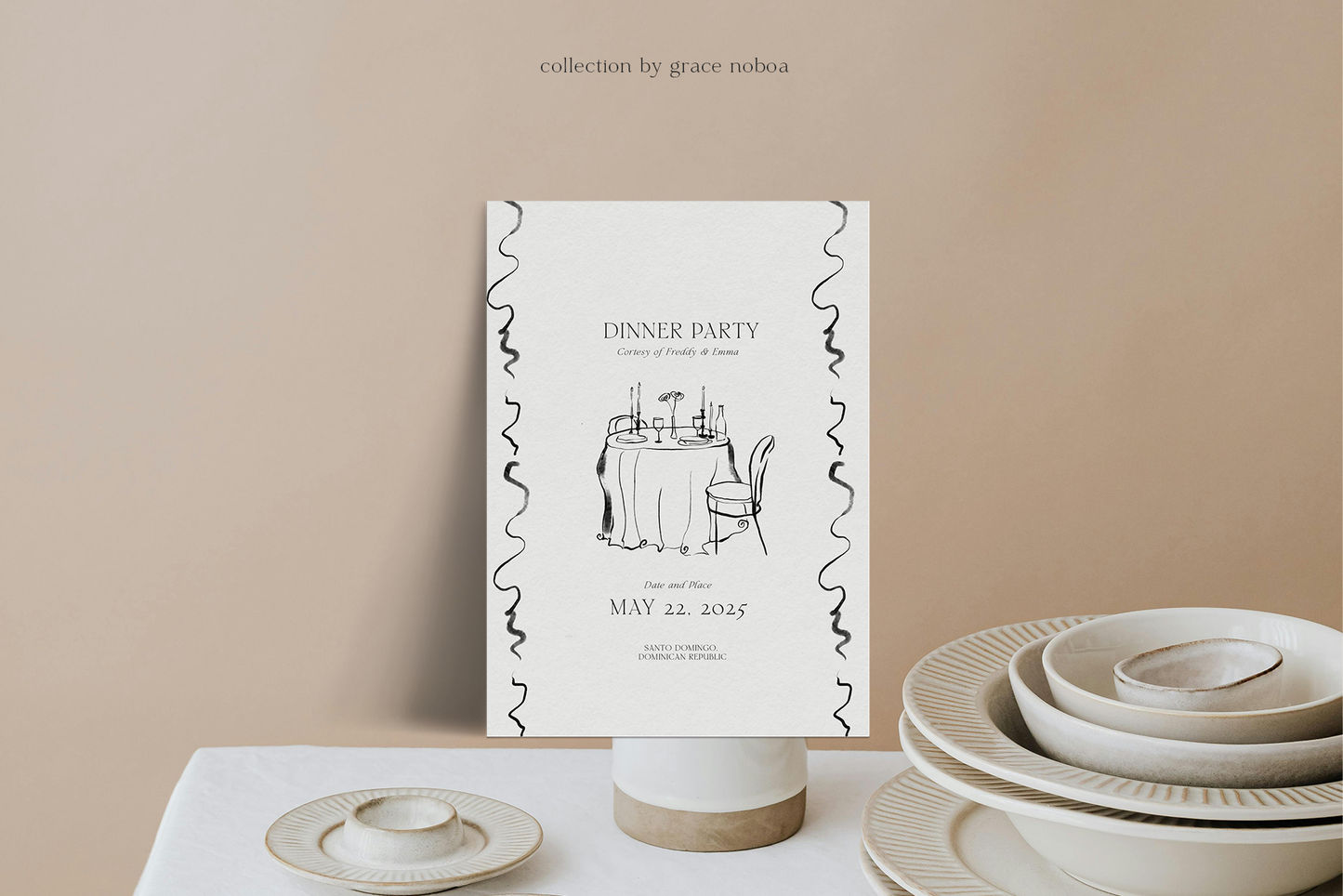 Line art ink dolce vita chalk illustrations clipart