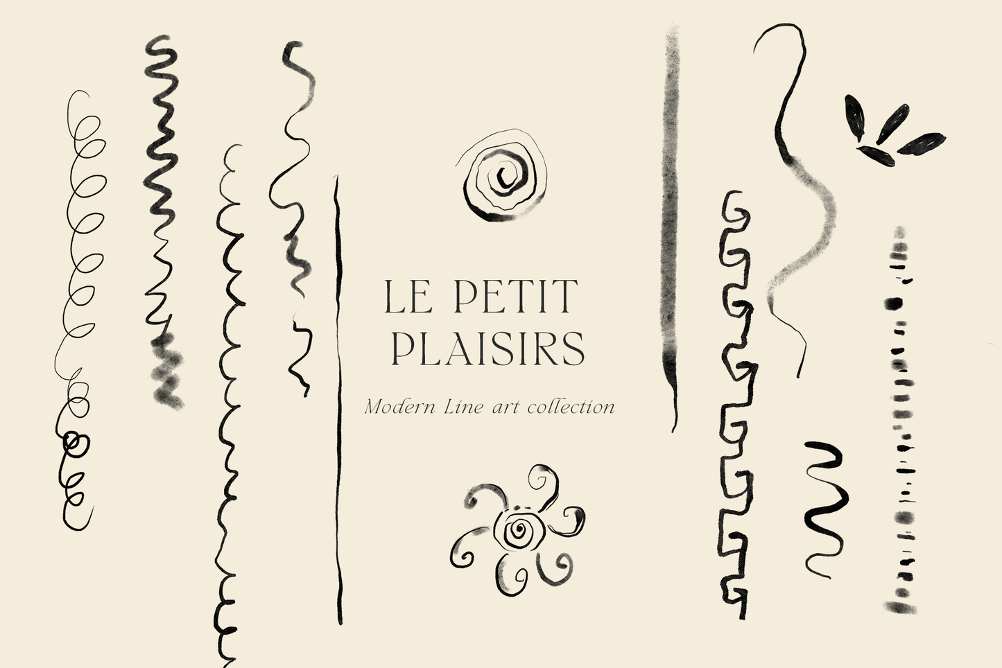 Line art ink dolce vita chalk illustrations clipart