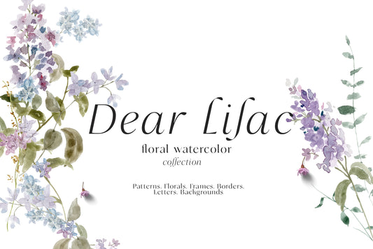 Floral Lilac Watercolor Collection