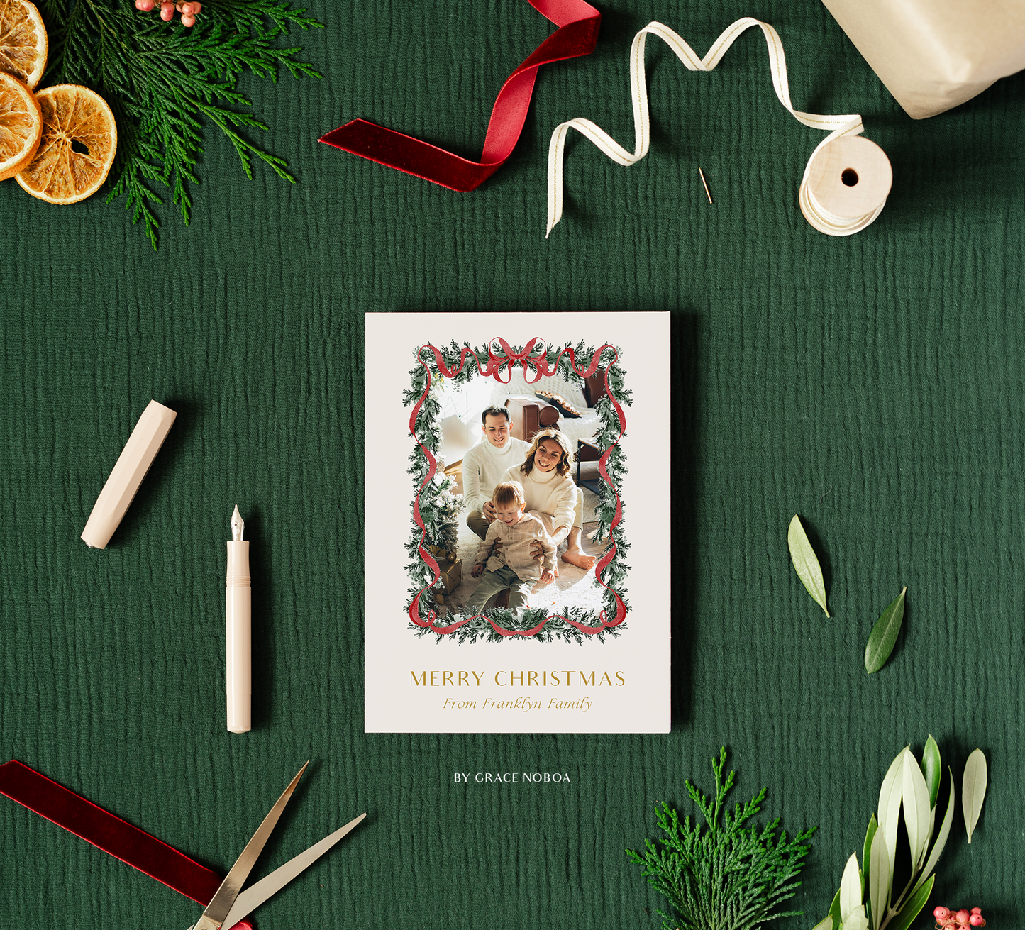 Watercolor classic christmas santa claus nutcracker