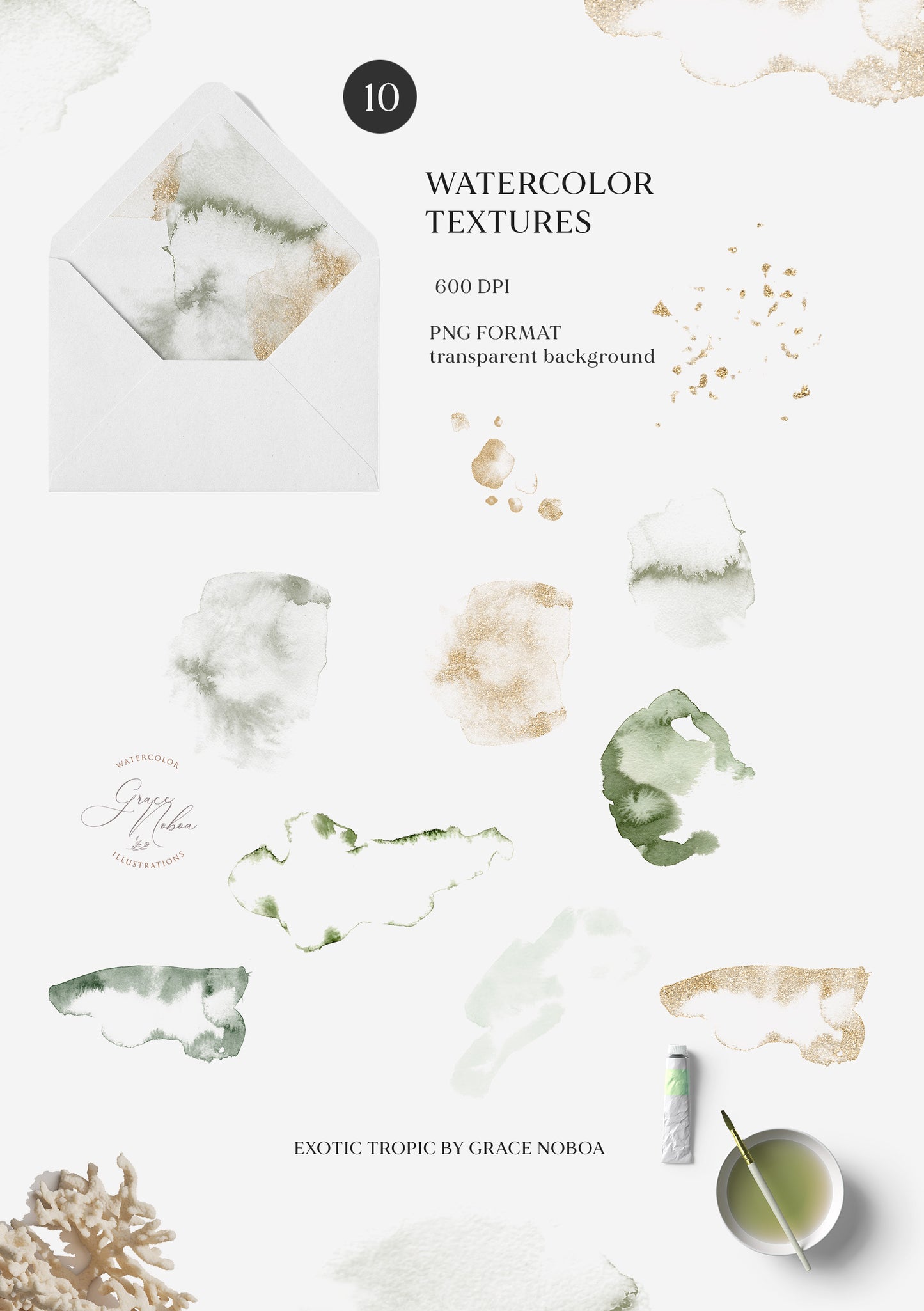 Exotic Greenery tropical foliage set