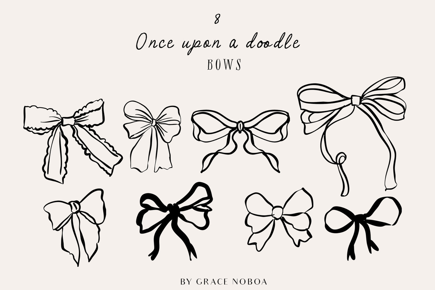 Watercolor Wedding  Whimsical doodle line art