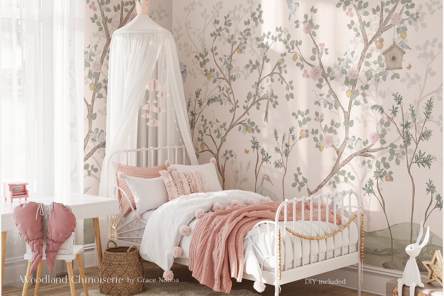 Watercolor woodland chinoiserie collection