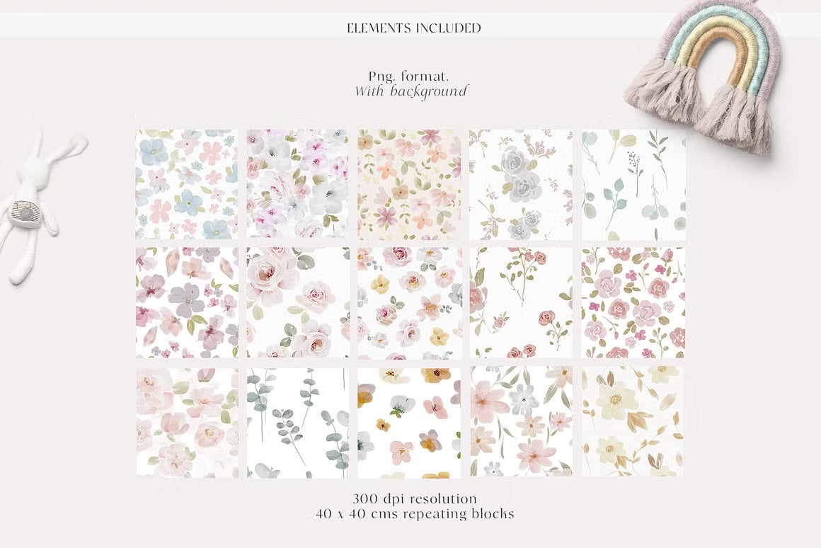 Floral Seamless Patterns background for fabric and wallpaper