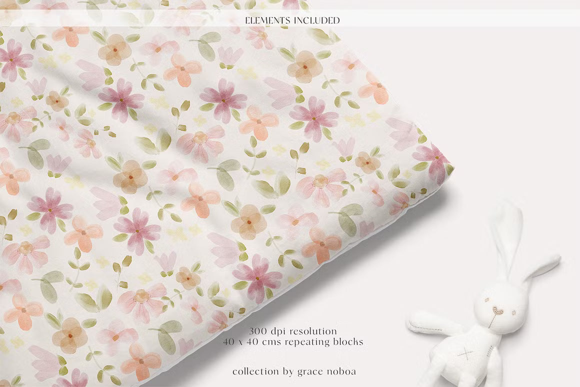 Floral Seamless Patterns background for fabric and wallpaper