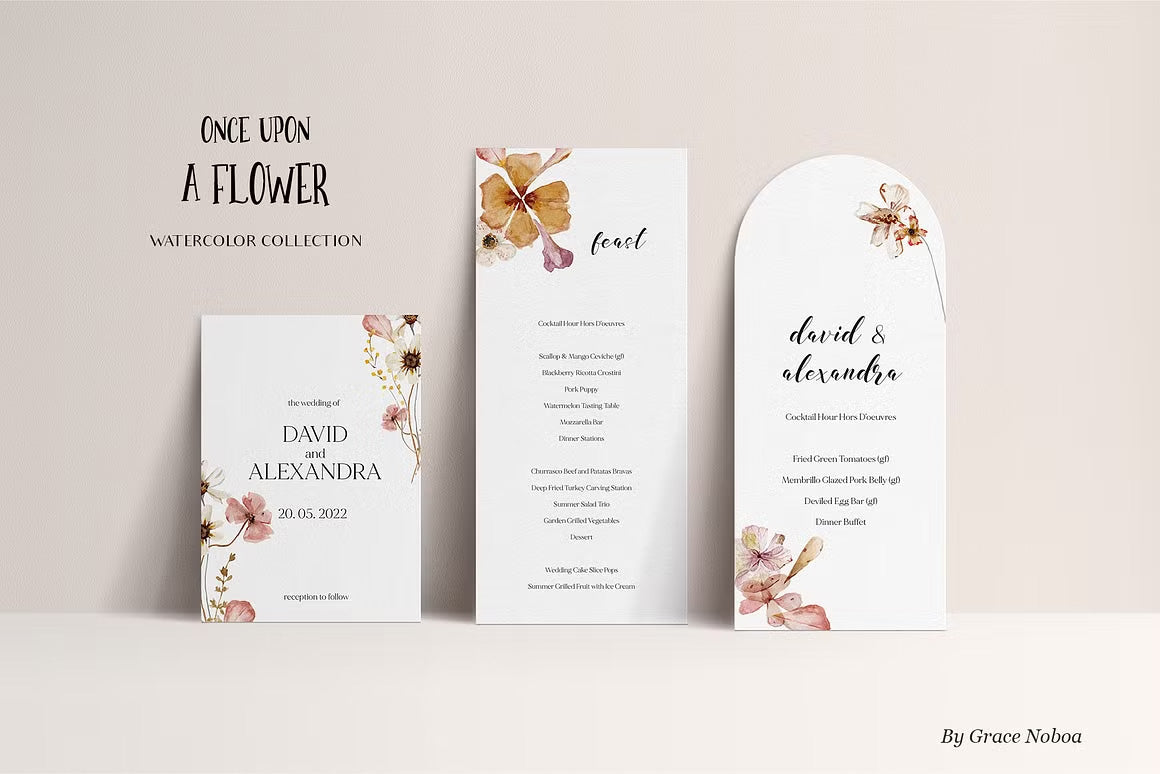 Meadow fairy watercolor dried wildflowers clipart