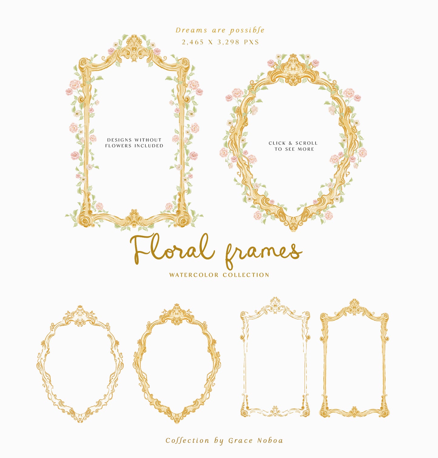 Watercolor Carousel unicorn ballerina pink circus swan clipart