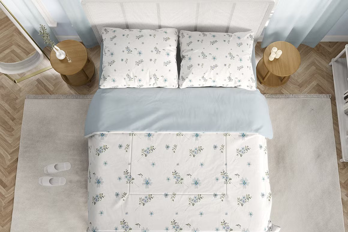 Watercolor Blue White flowers peonies and roses cliparts