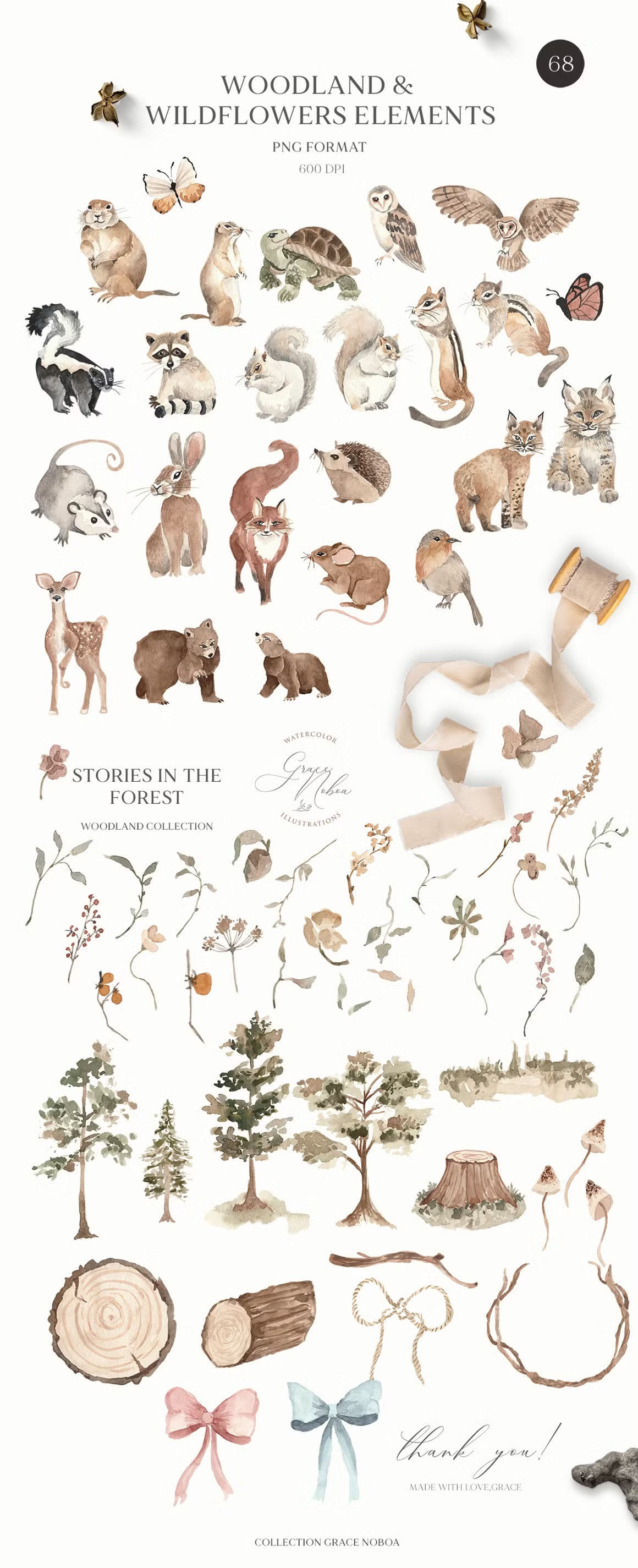Stories in the Forest Woodland creatures illustrations