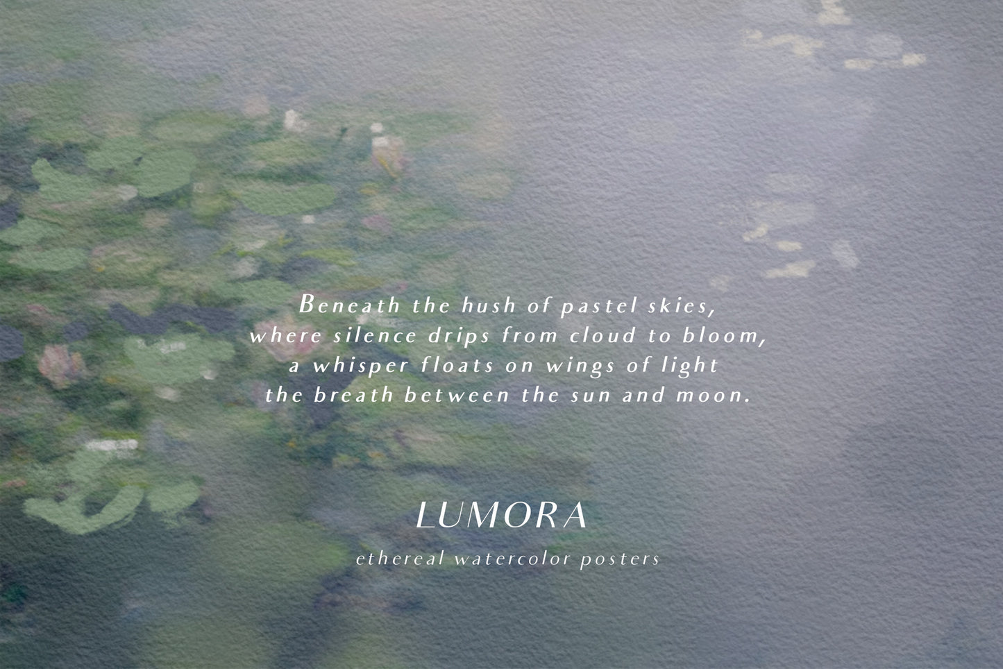 Abstract waterccolor monet inspired background textured posters