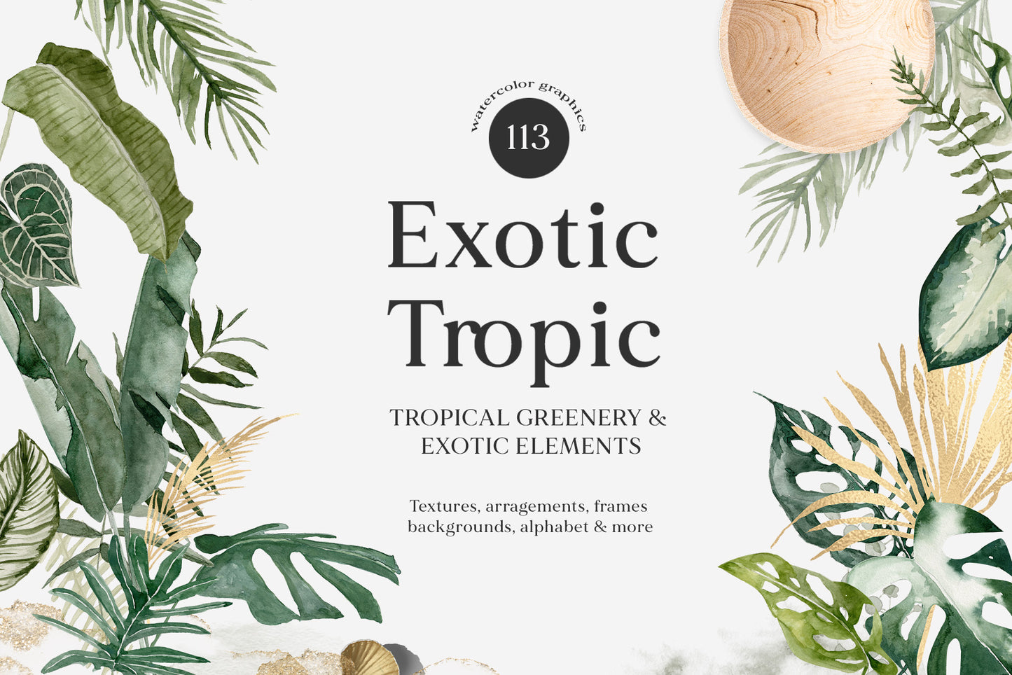 Exotic Greenery tropical foliage set