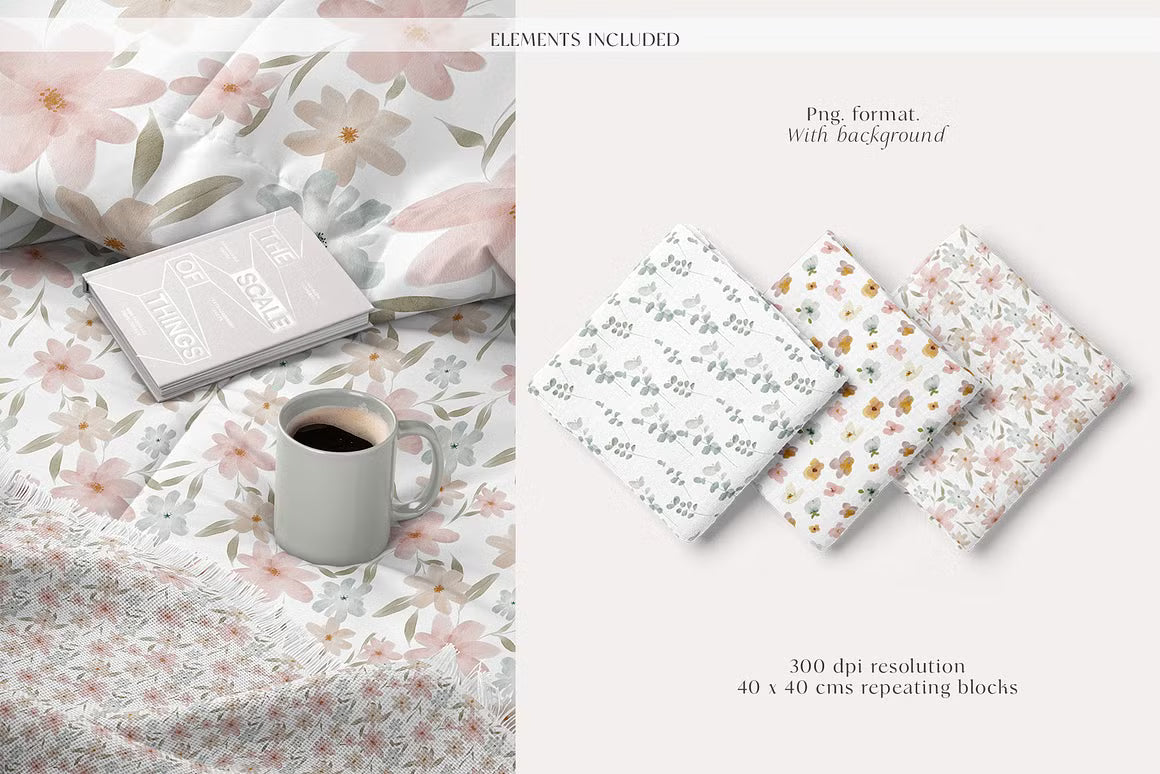 Floral Seamless Patterns background for fabric and wallpaper