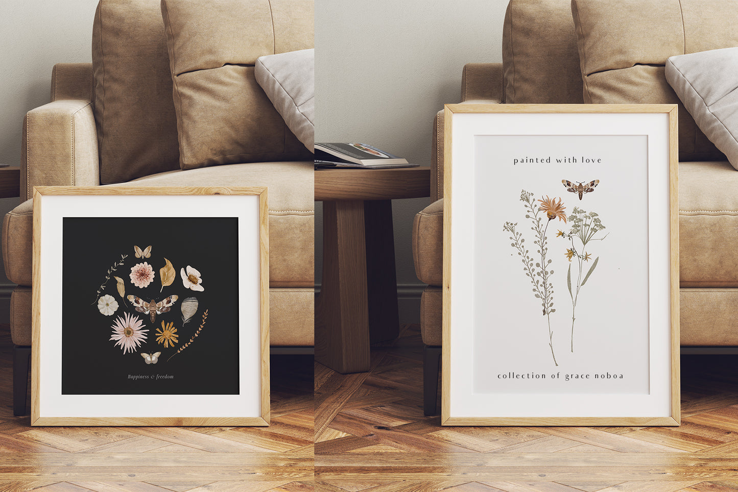 Wildflowers dried flowers watercolor floral clipart