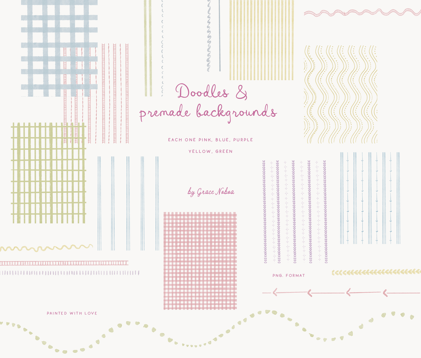 Grandmillenial whimsy flowers stripes