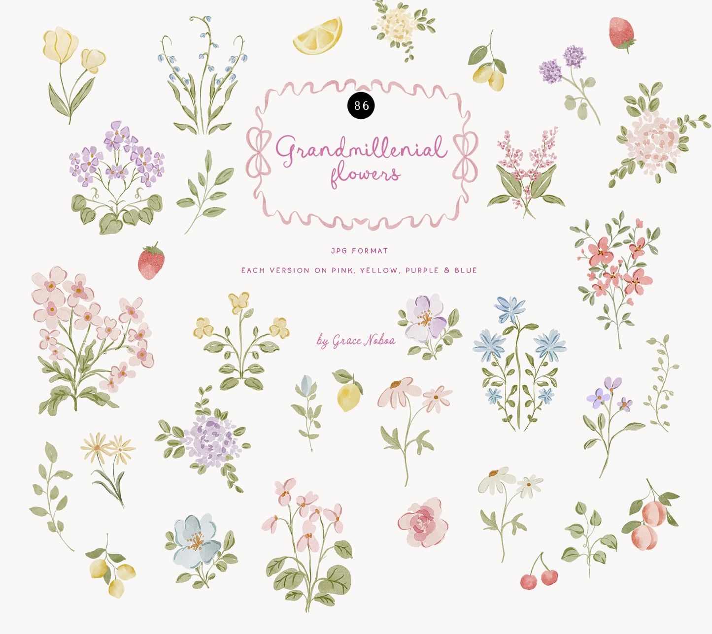 Grandmillenial whimsy flowers stripes