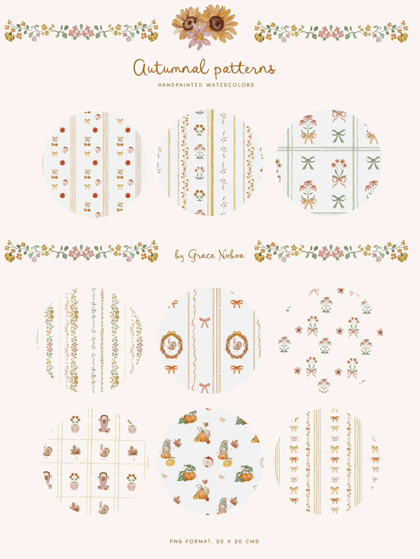 Grandmillenial watercolor thanksgiving autumn