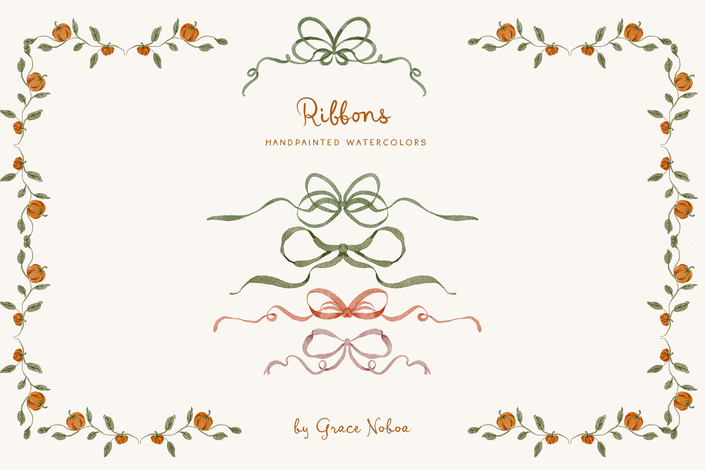 Grandmillenial watercolor thanksgiving autumn