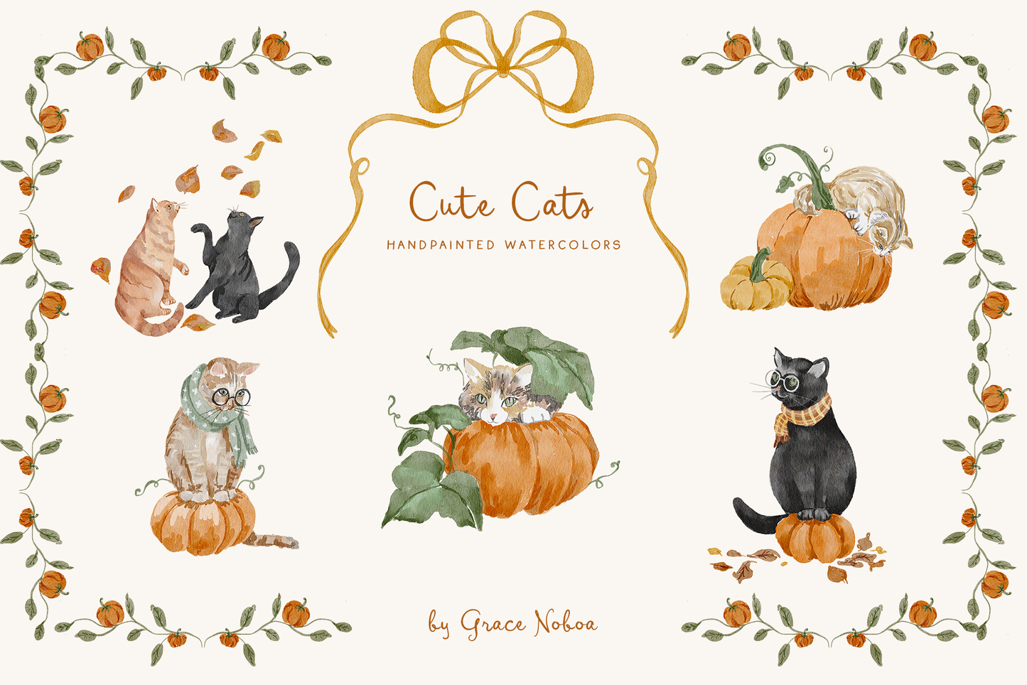 Grandmillenial watercolor thanksgiving autumn