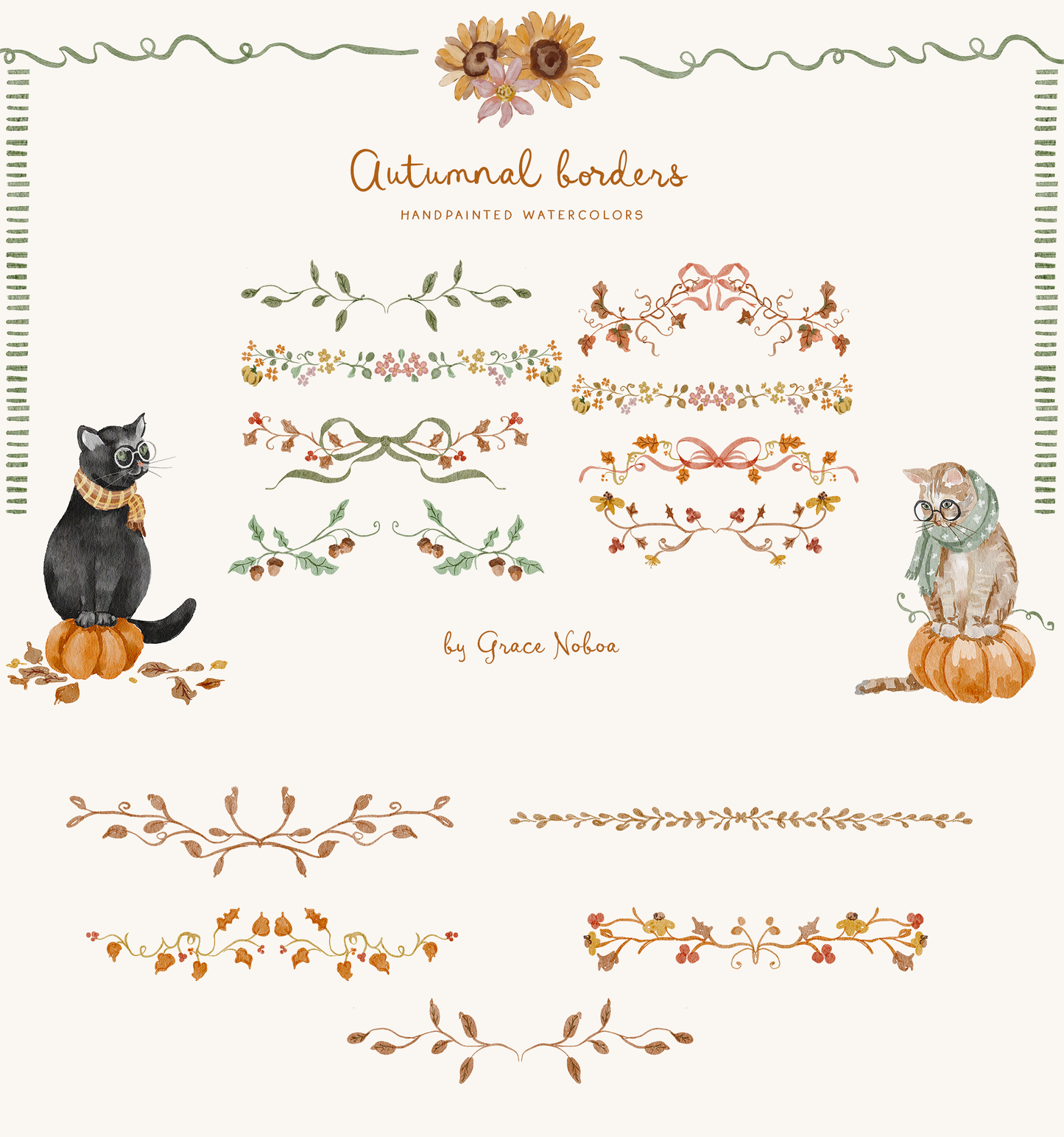 Grandmillenial watercolor thanksgiving autumn