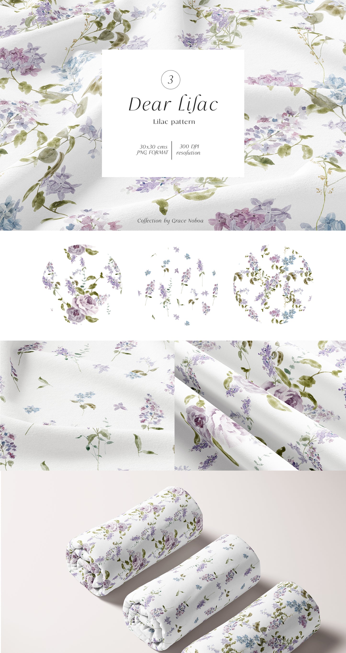 Floral Lilac Watercolor Collection