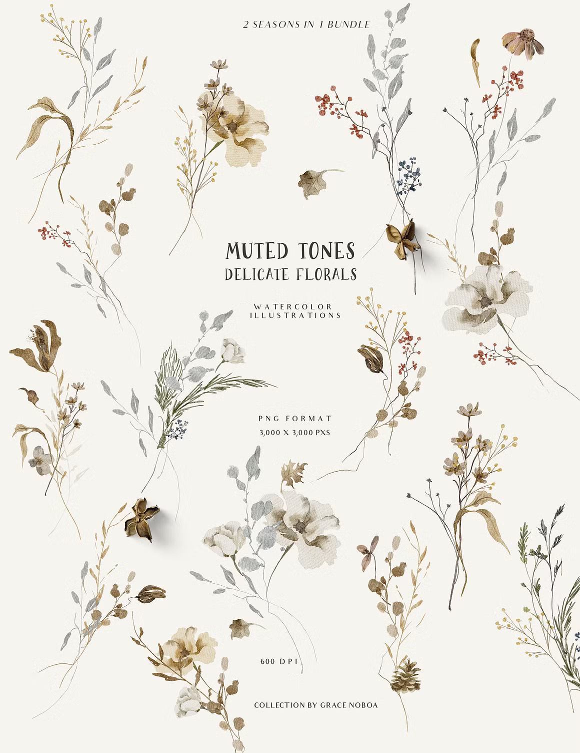 Fall & Winter Woodland Animals set for kids and childrens cliparts