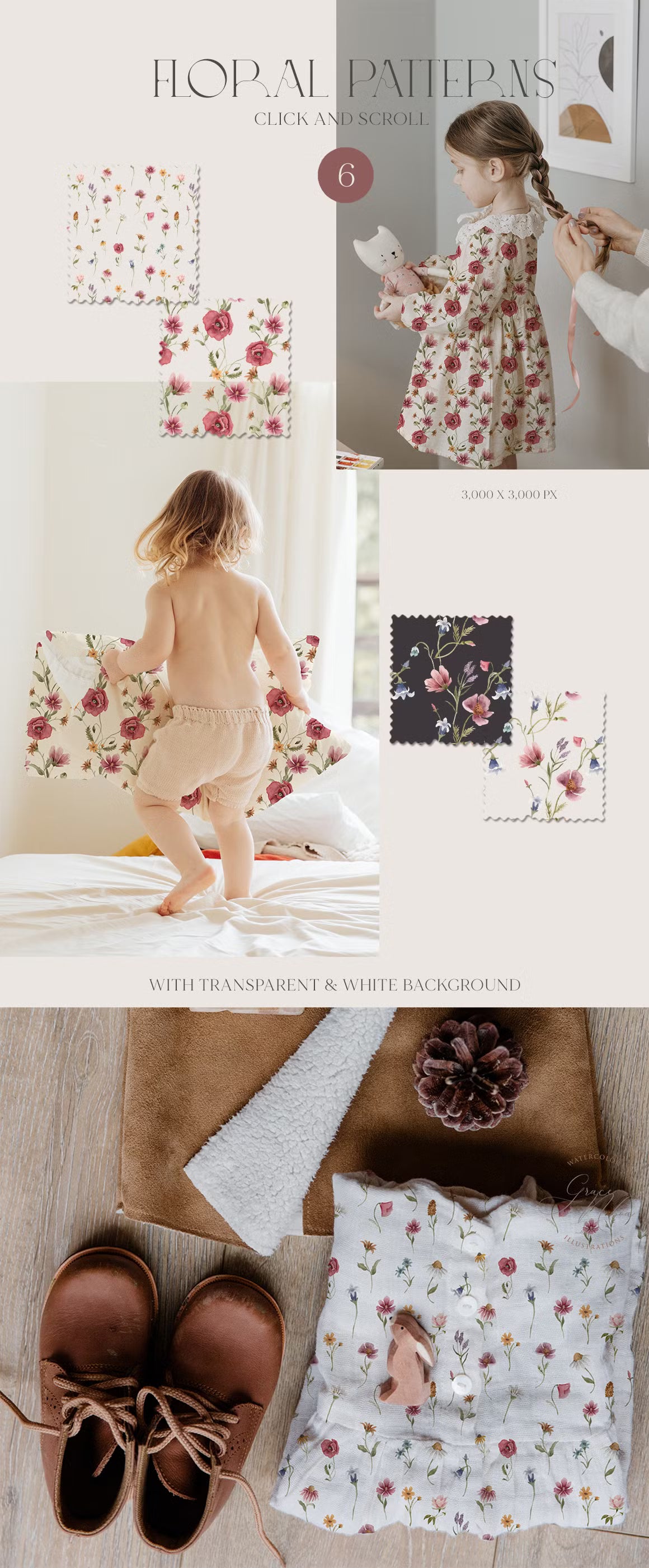 Wildflower Whimsical Tiny Bright florals clipart