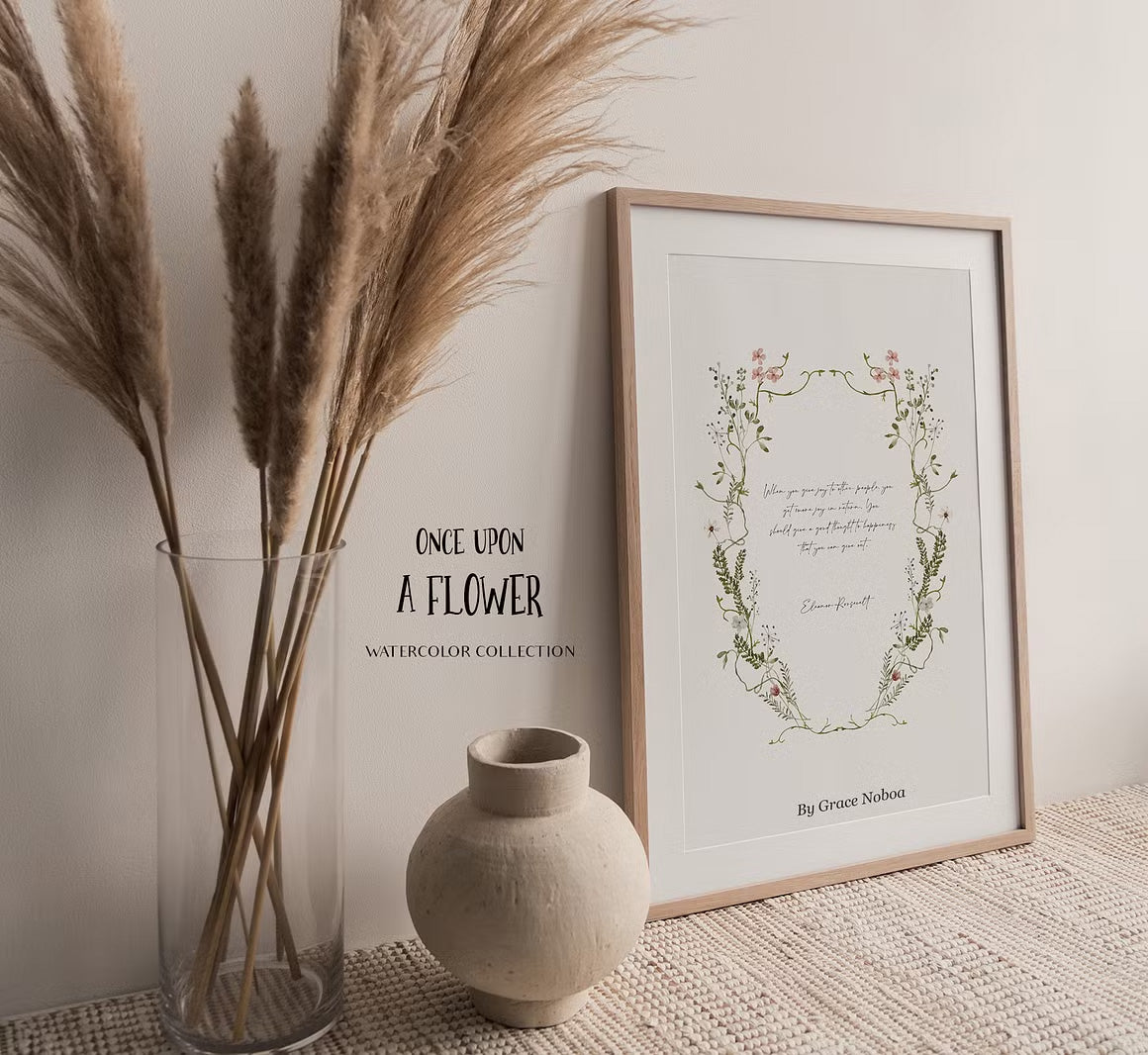 Meadow fairy watercolor dried wildflowers clipart