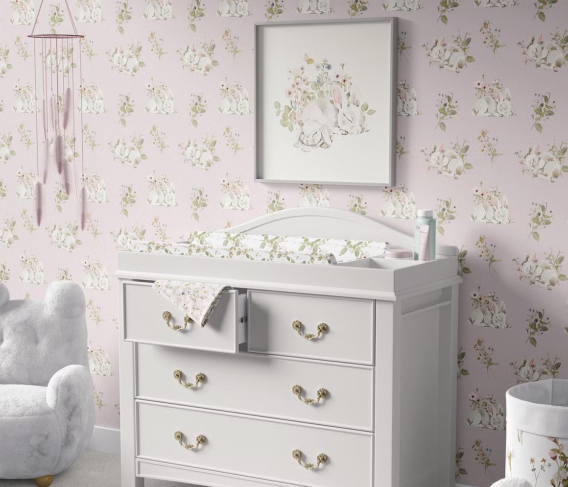 Watercolor Bunny & Wildflowers set