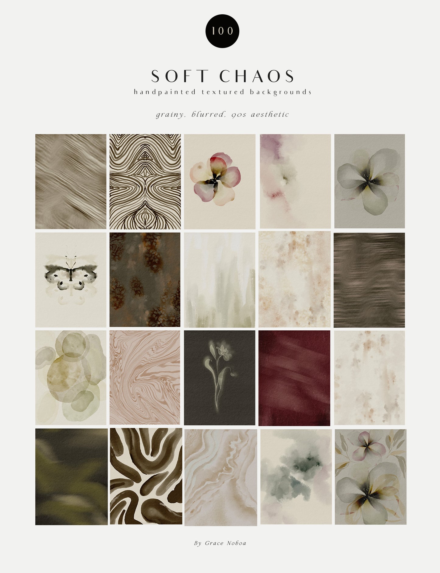 Organic Grainy Blurred textured backgrounds and moody posters for home decor