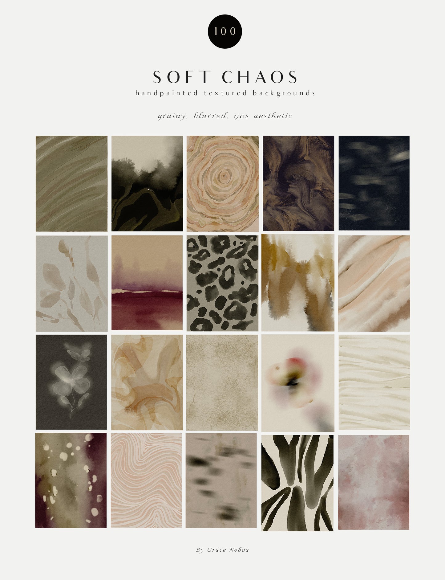 Organic Grainy Blurred textured backgrounds and moody posters for home decor
