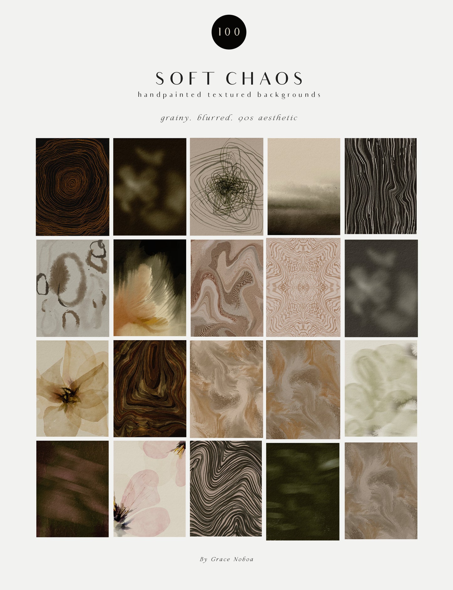 Organic Grainy Blurred textured backgrounds and moody posters for home decor