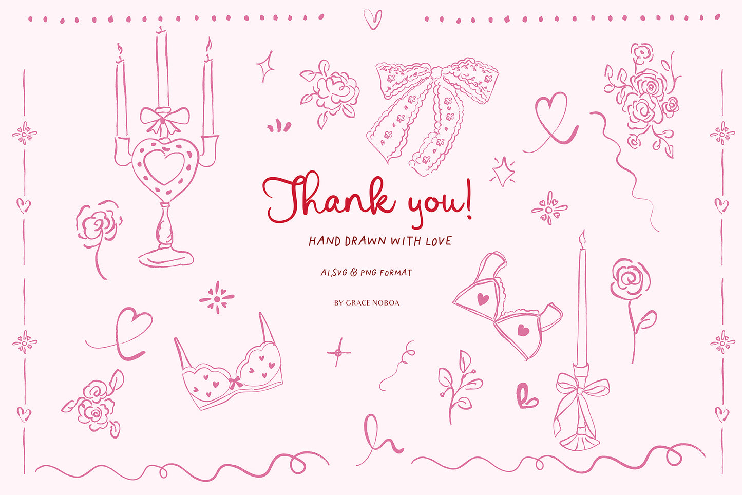 Valentine's day Cherups vintage angel babies, Pink galentines vector illustrations
