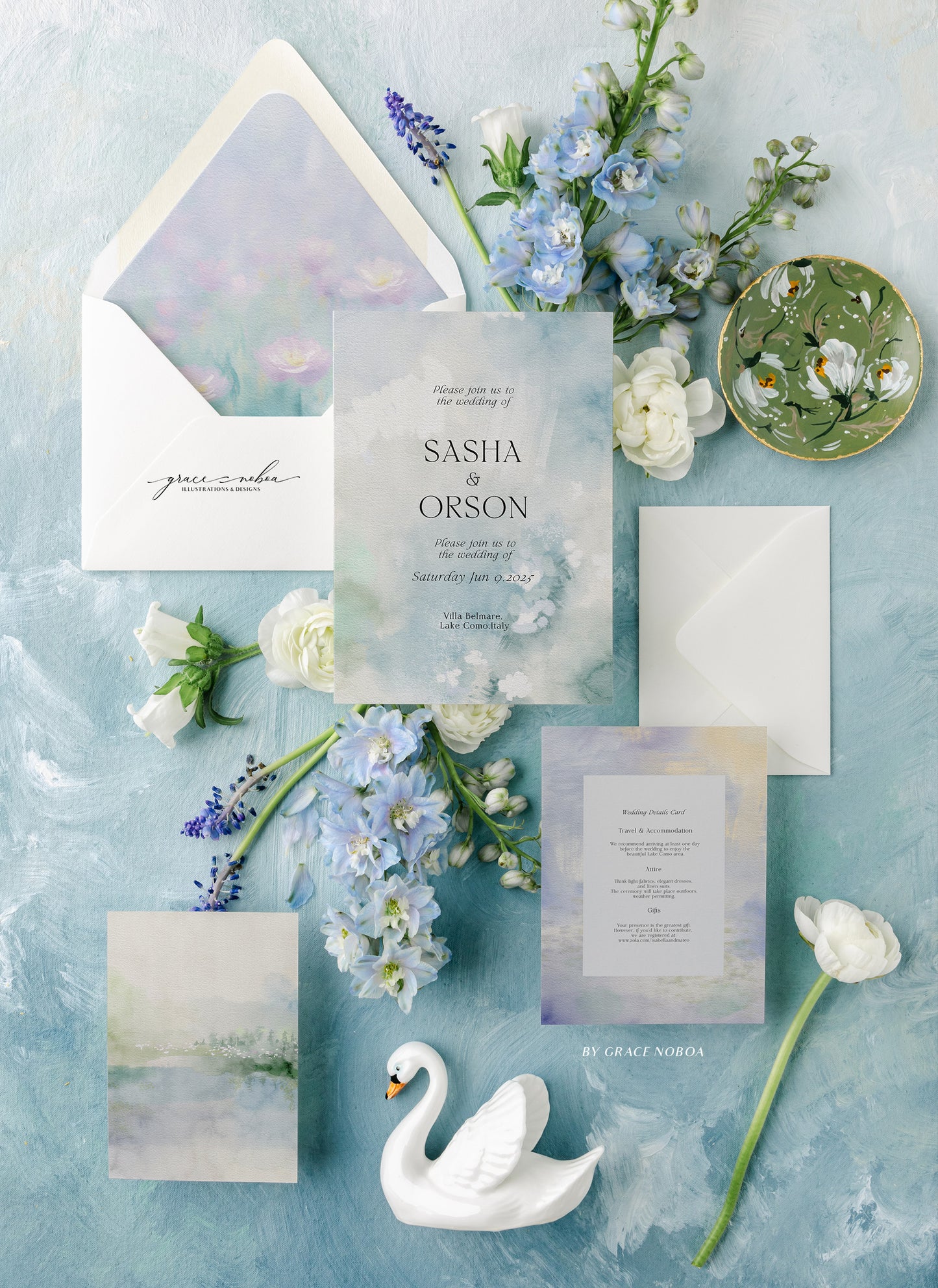 Abstract waterccolor monet inspired background textured posters