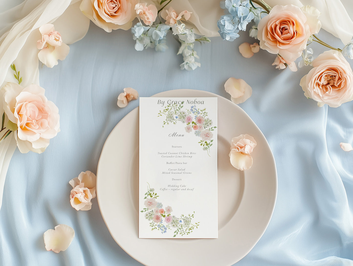 Spring summer pastel flowers clipart