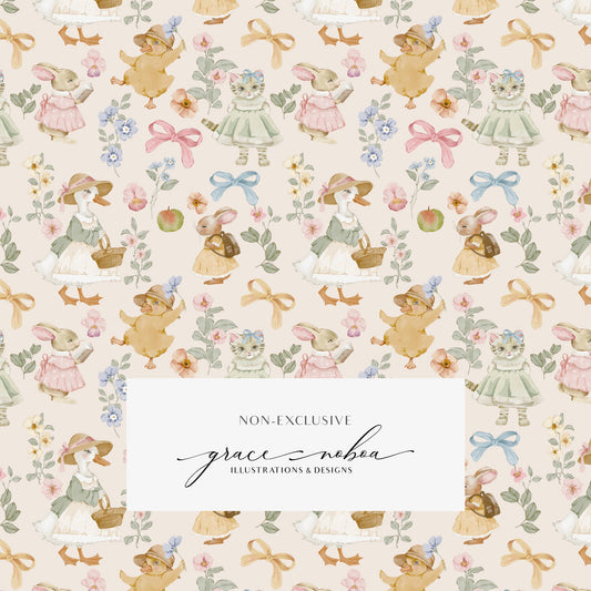 Watercolor floral pink vintage shabby chic pattern wallpaper design background