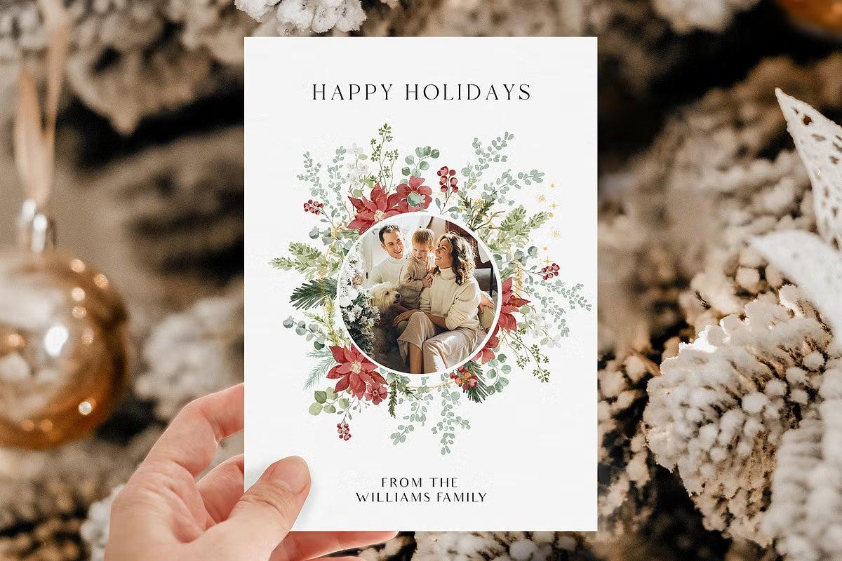 Christmas Floral watercolor graphic clipart