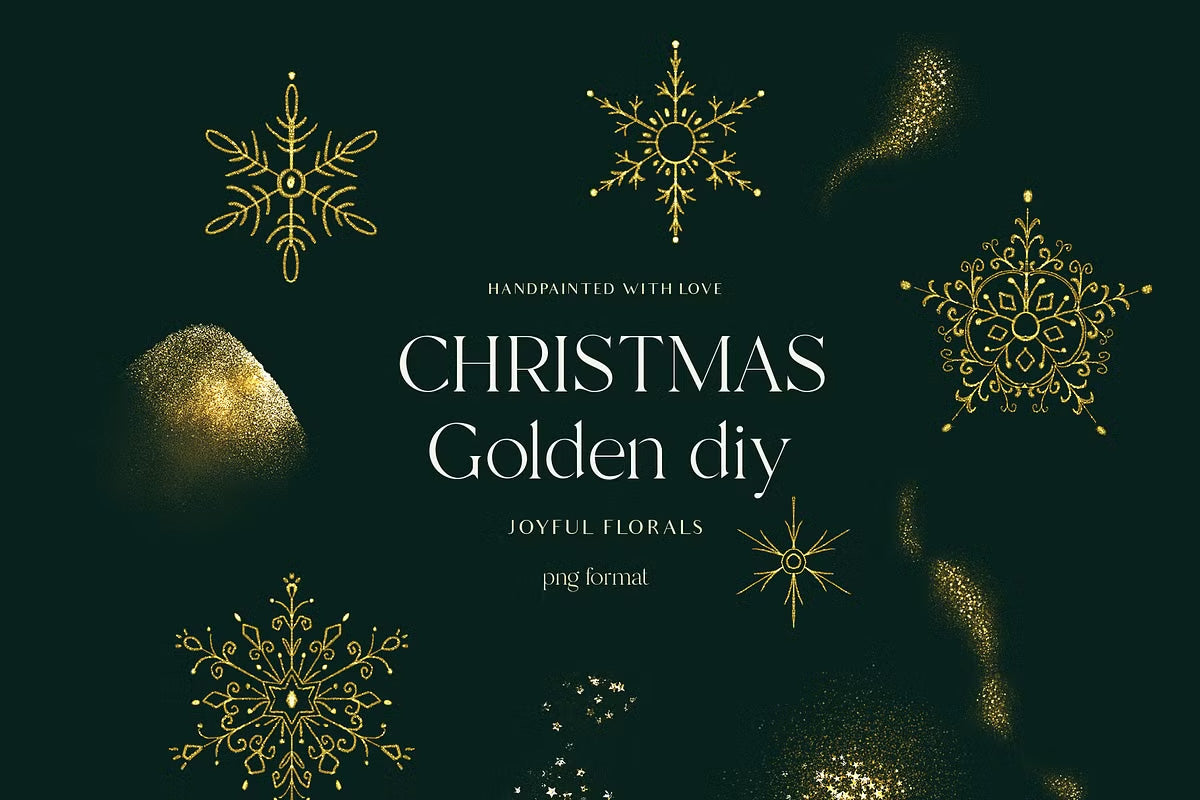 Christmas Floral watercolor graphic clipart